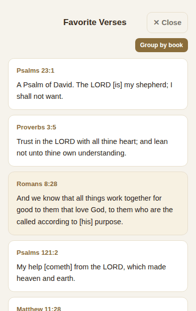 A list of favorite verses