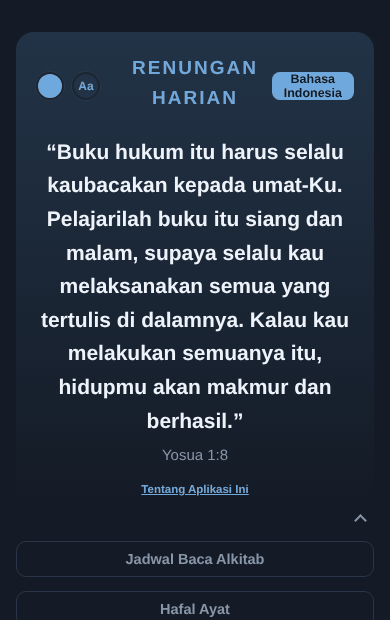 Aplikasi dalam tema Tengah Malam