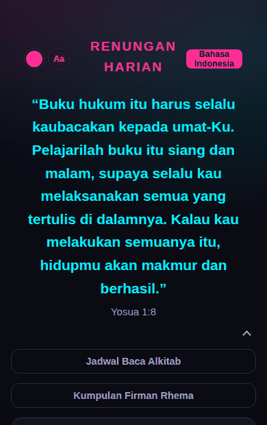 Aplikasi dalam tampilan Neon Gelap
