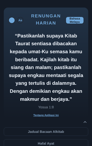 Aplikasi dalam tema Tengah Malam